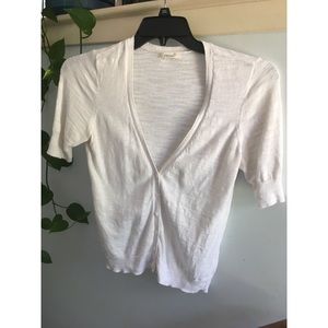 Short white cardigan